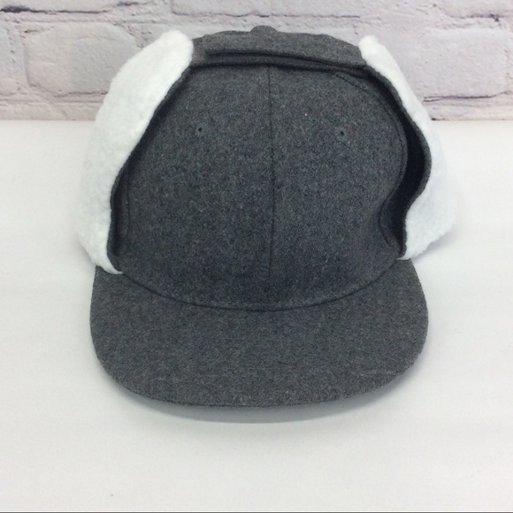 Pugs Gray Trapper Hat Men's OS w/Sherpa Lined Ear Flaps Hiking Outdoors Winter - Picture 8 of 8